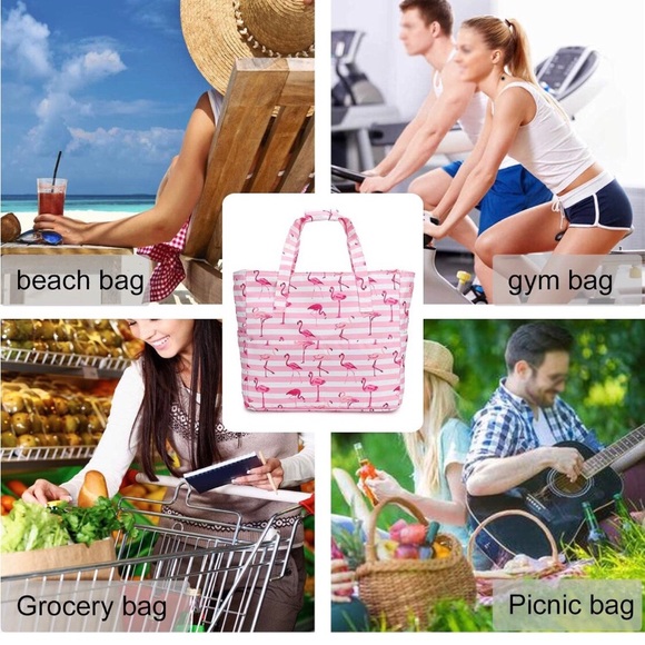 Large Flamingo Beach Tote - Picture 7 of 9